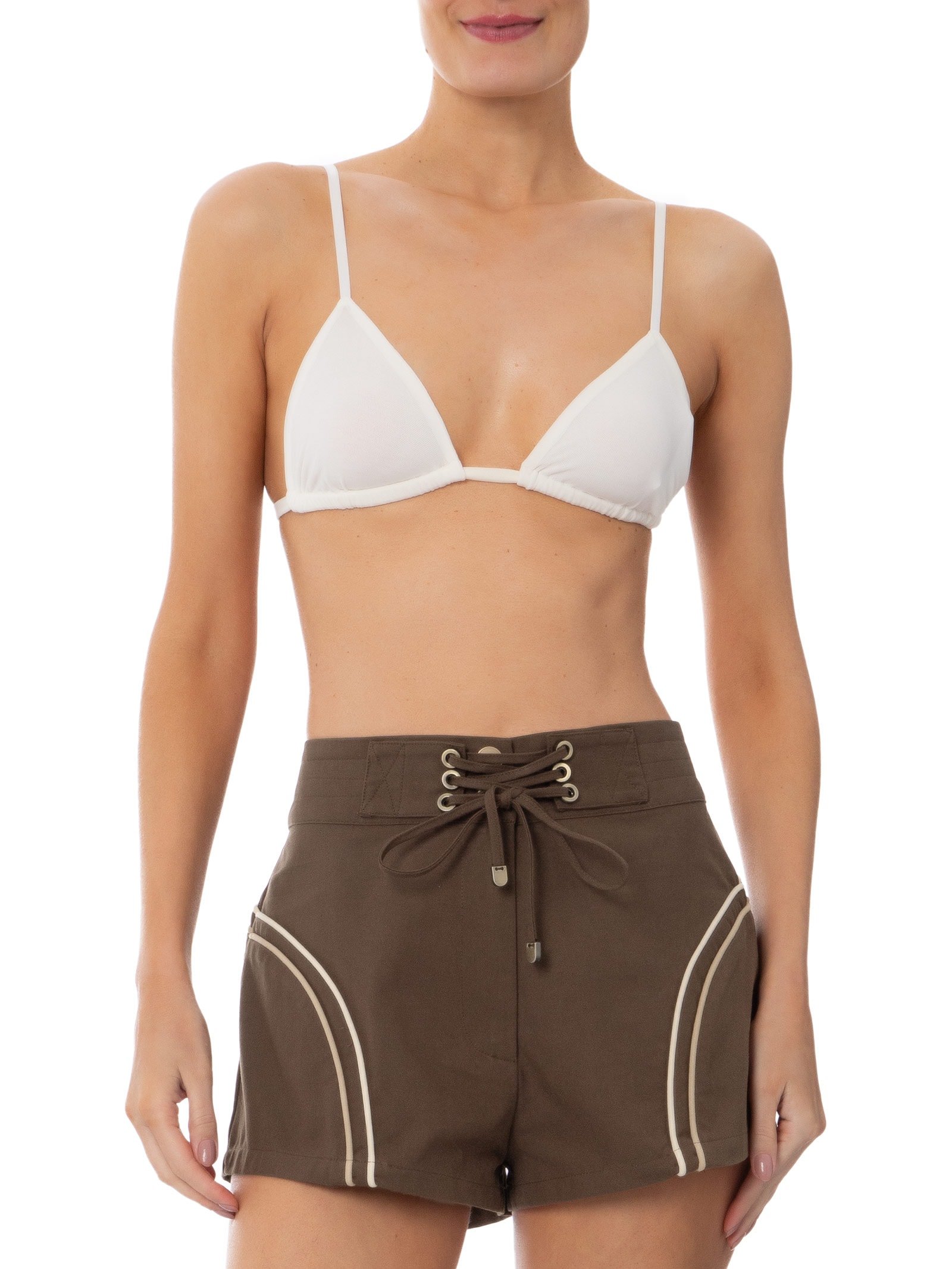 Top De Tule Com Forro Branco Animale Jeans