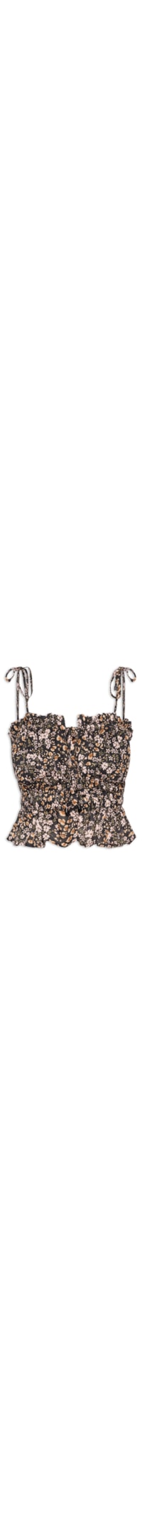 Top Corpo Franzido Liberty Onça - Preto