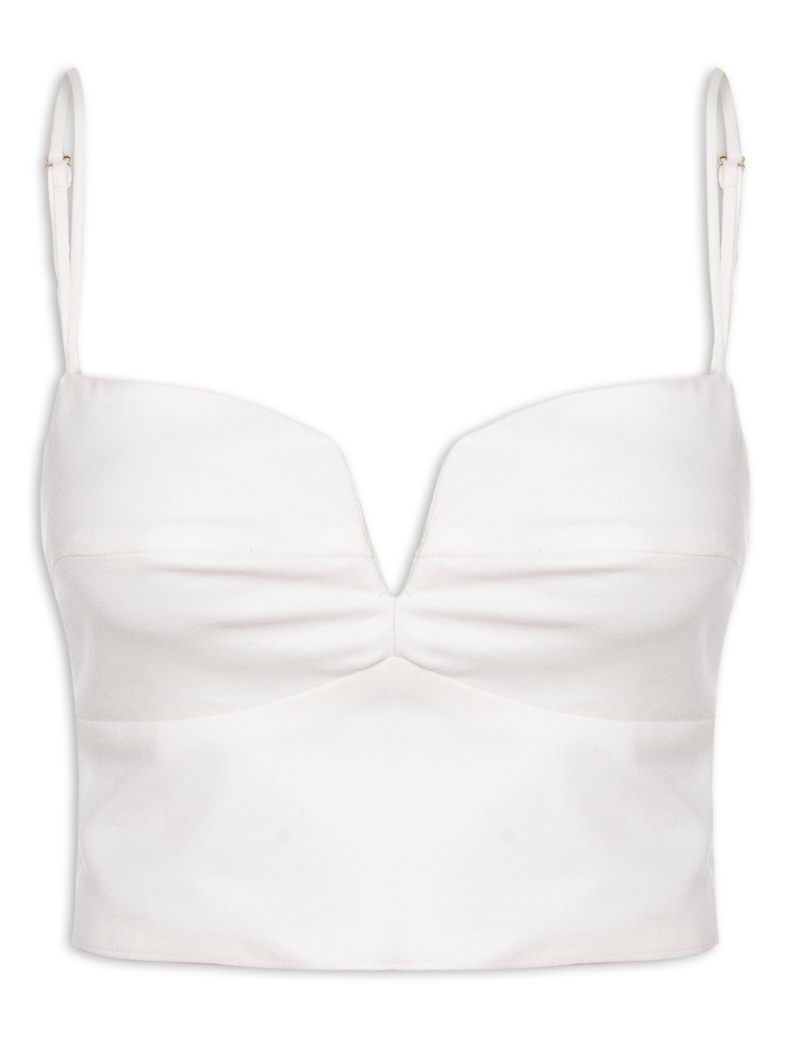 Top Decote Lastex Branco Farm