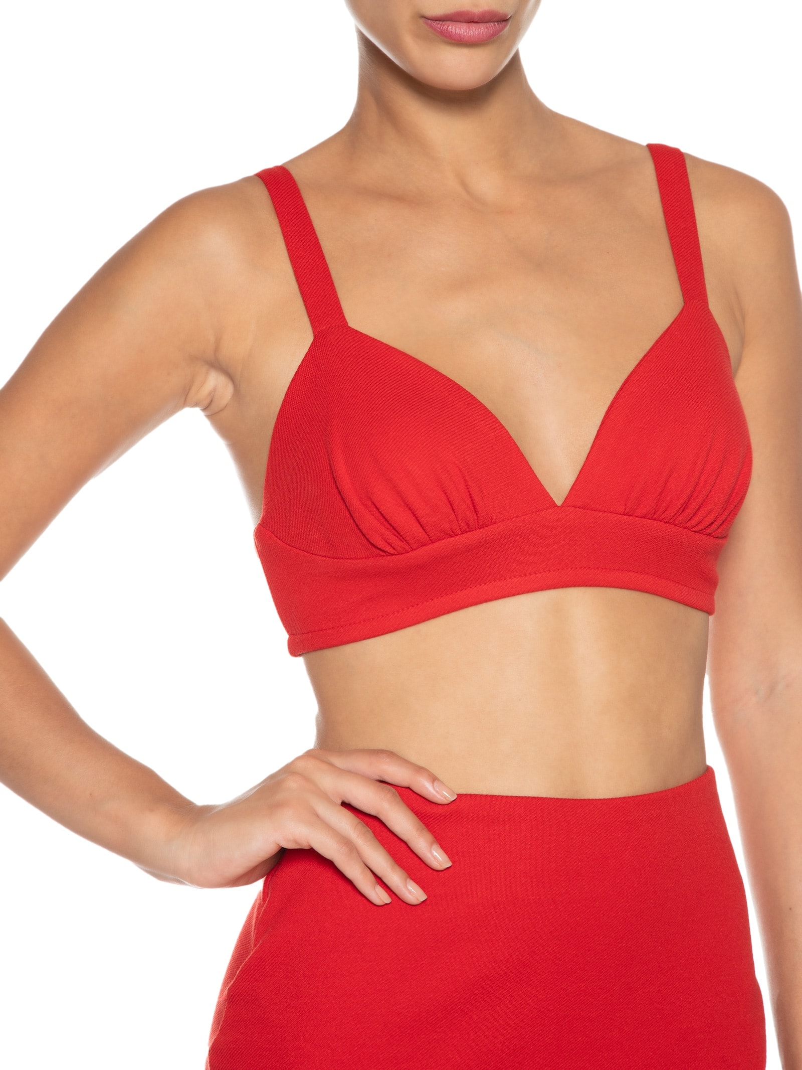 Top Em Malha Estruturada Vermelho '2Essential