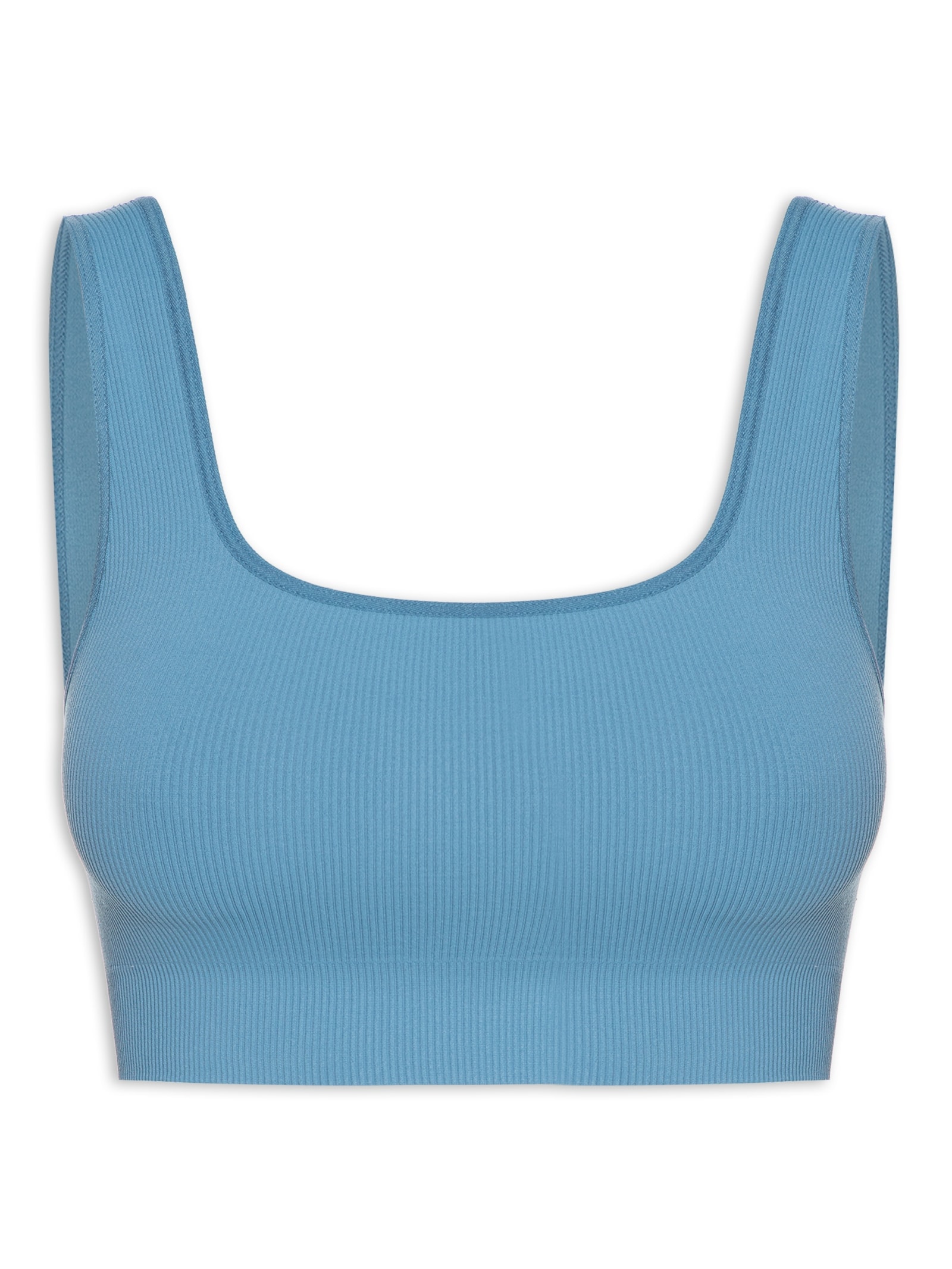 Top Em Microfibra Canelada Free Azul Hope