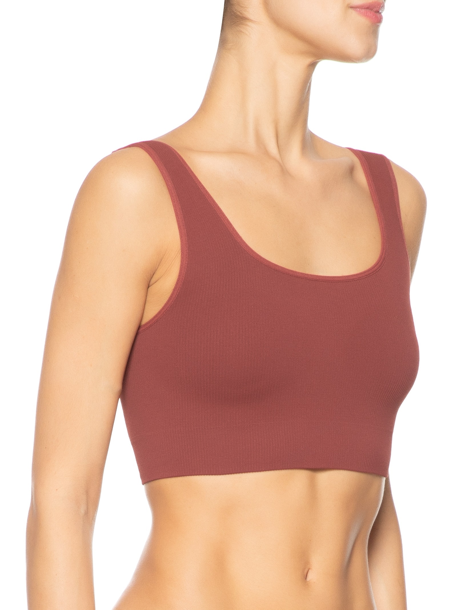 Top Em Microfibra Canelada Free Vinho Hope