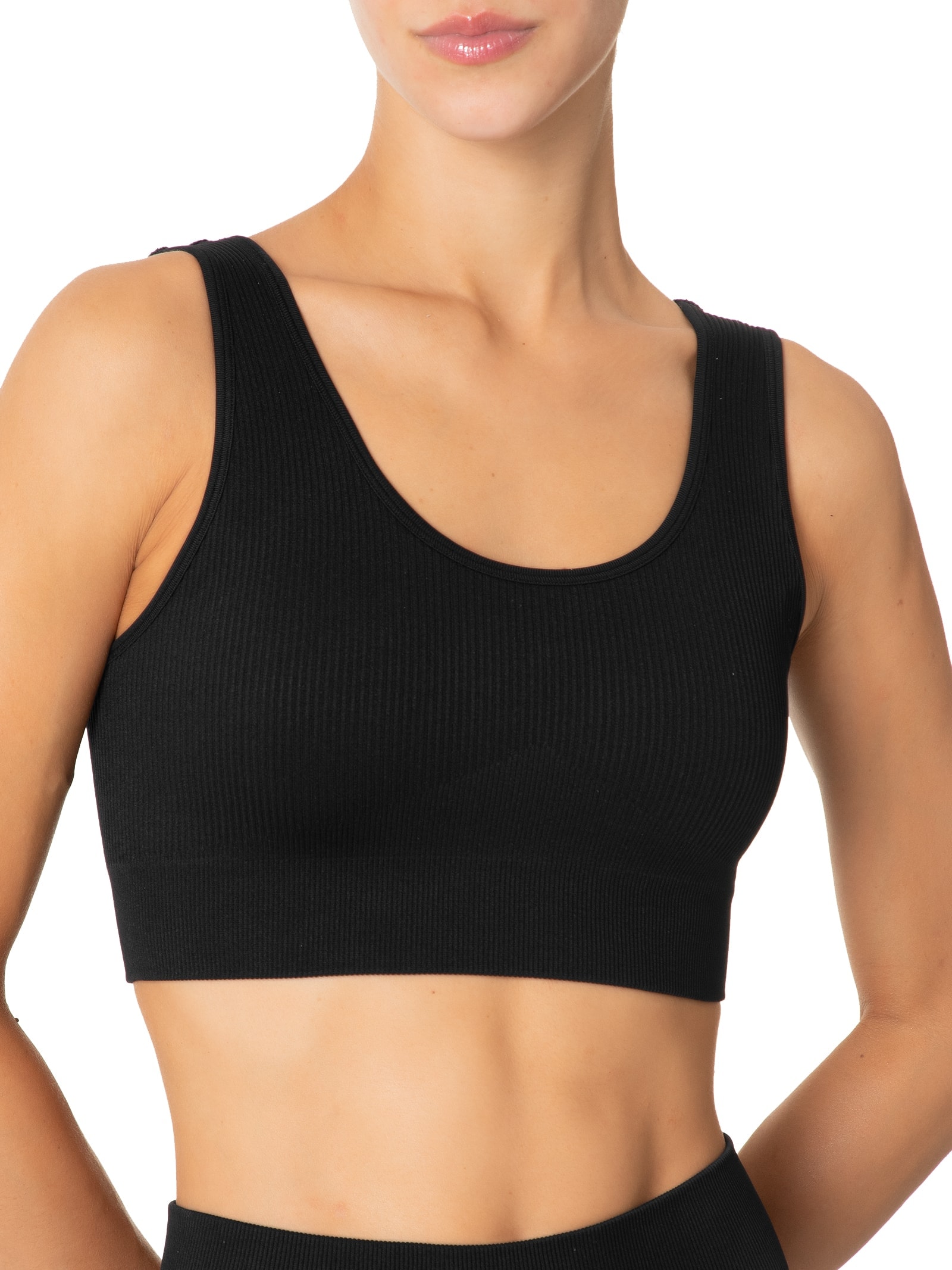 Top Esportivo Alças Largas Sem Costura Preto Hering Sports