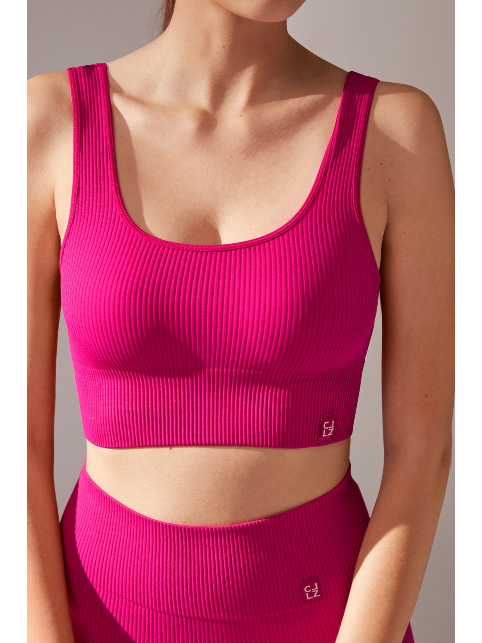 Top Esportivo Canelado Sem Costuras Rosa Calzedonia