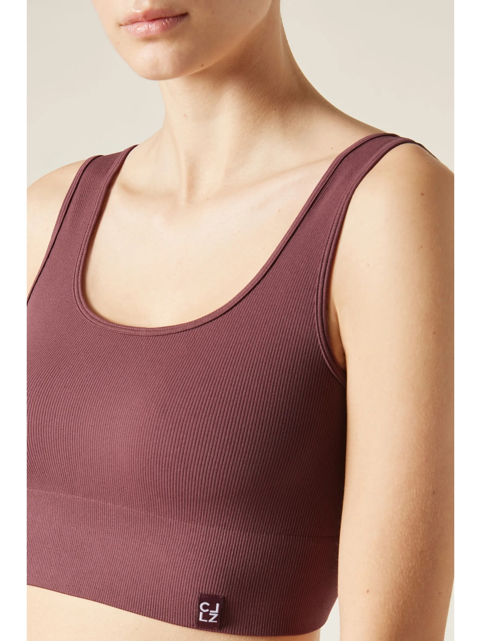 Top Esportivo Canelado Sem Costuras Vermelho Calzedonia