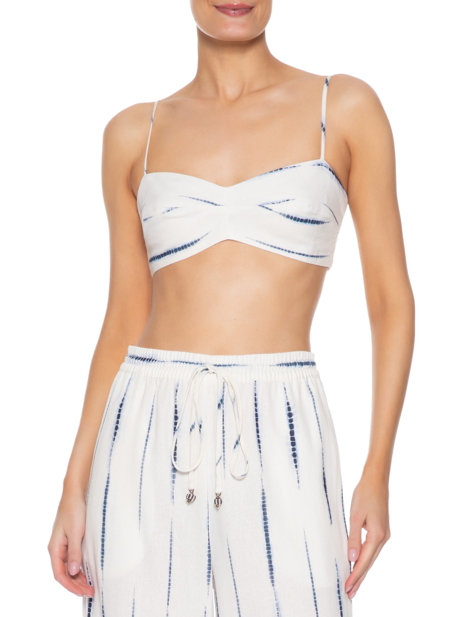 Top Estampa Listra Tie Dye Branco Dress To