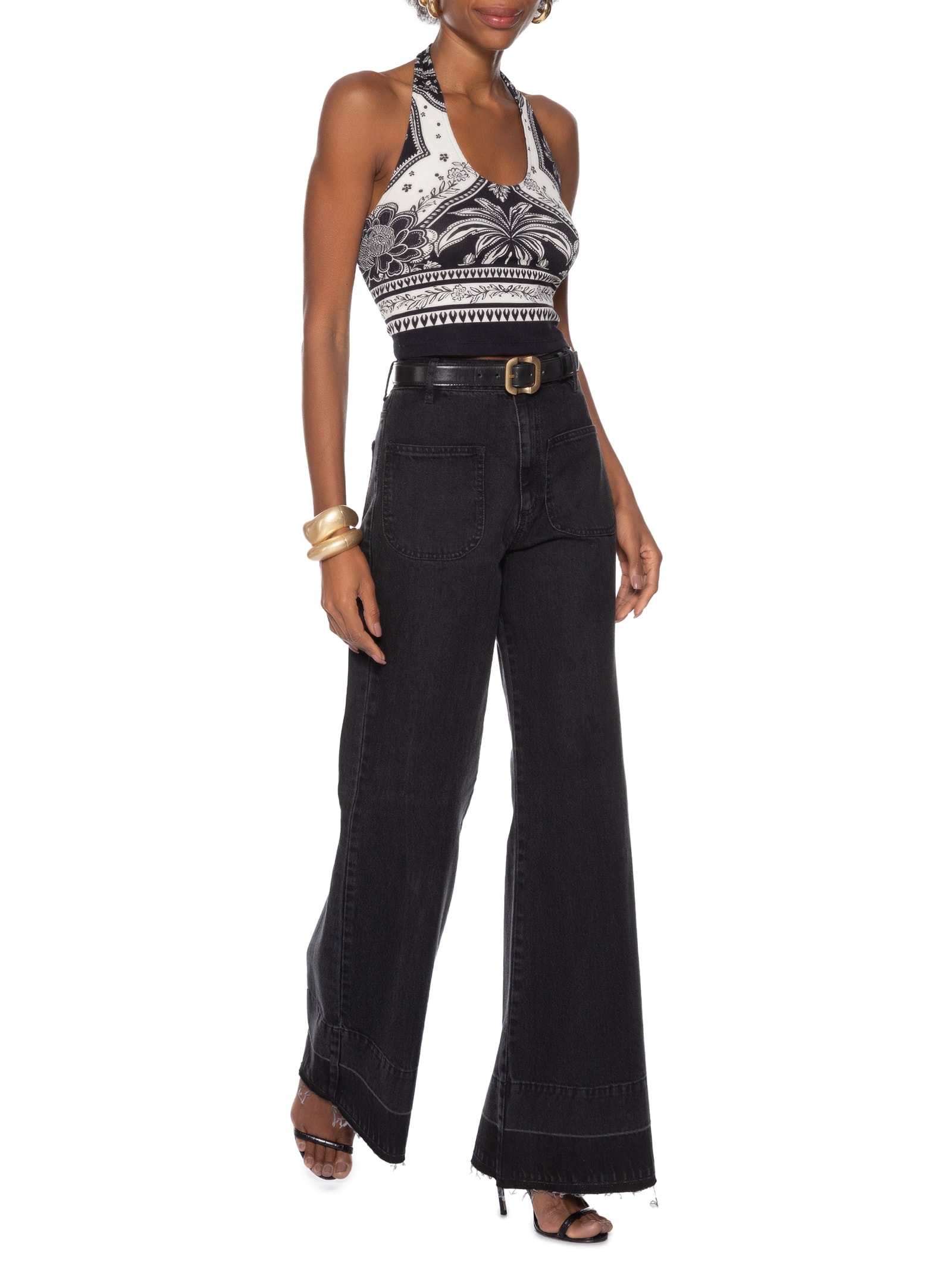 Top Estampado Preto Colcci