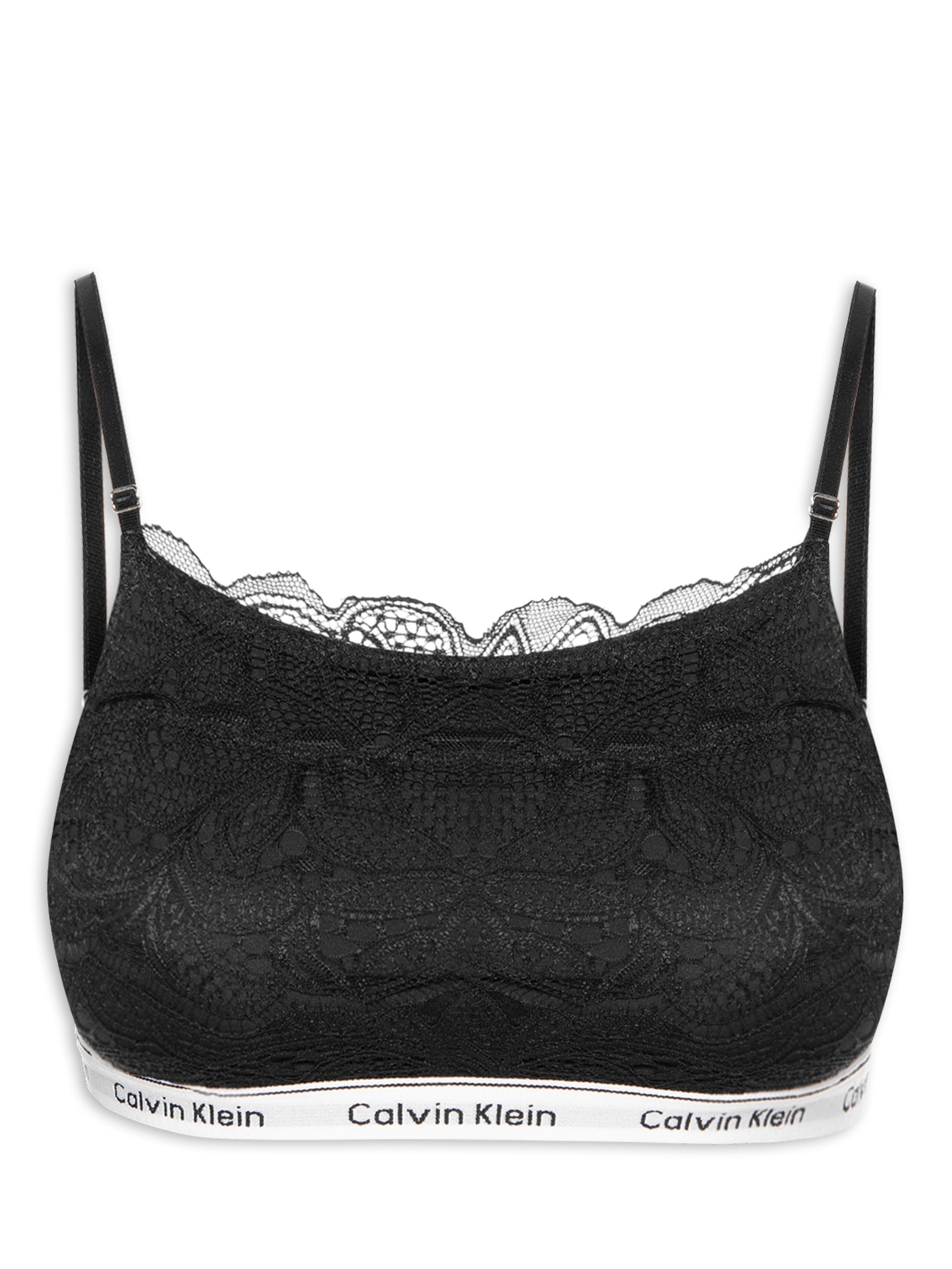 Top Faixa Ck Modern Lace Preto Calvin Klein Underwear