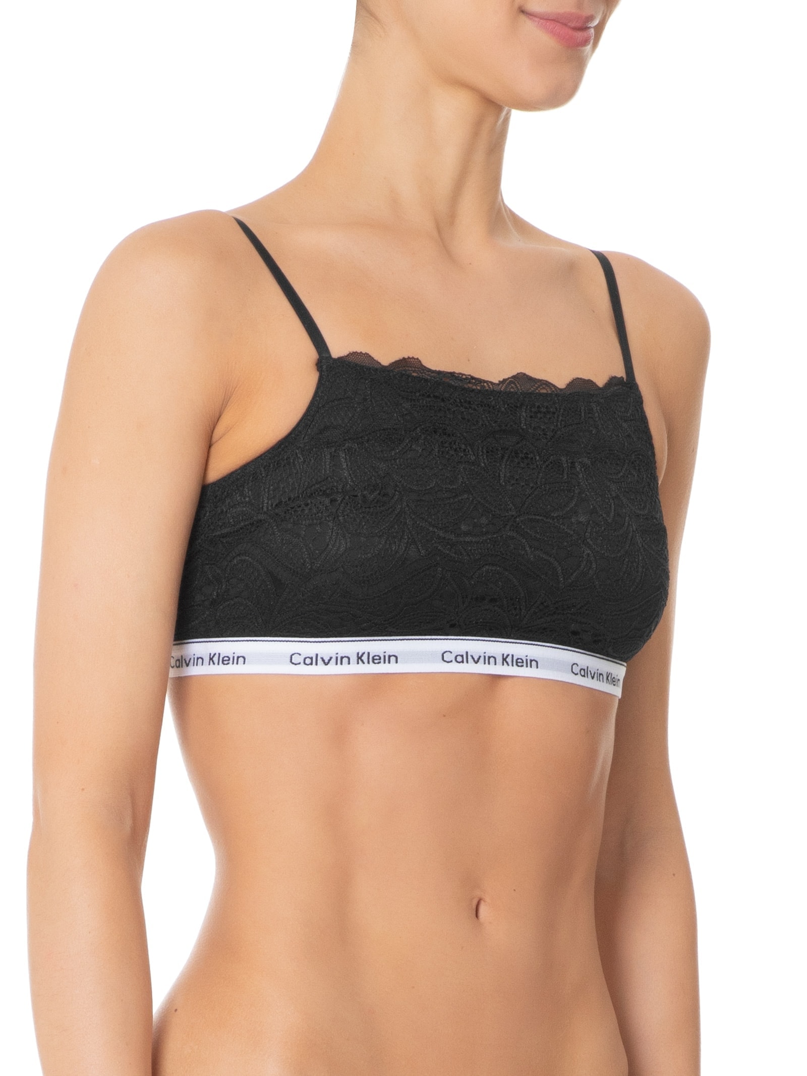 Top Faixa Ck Modern Lace Preto Calvin Klein Underwear
