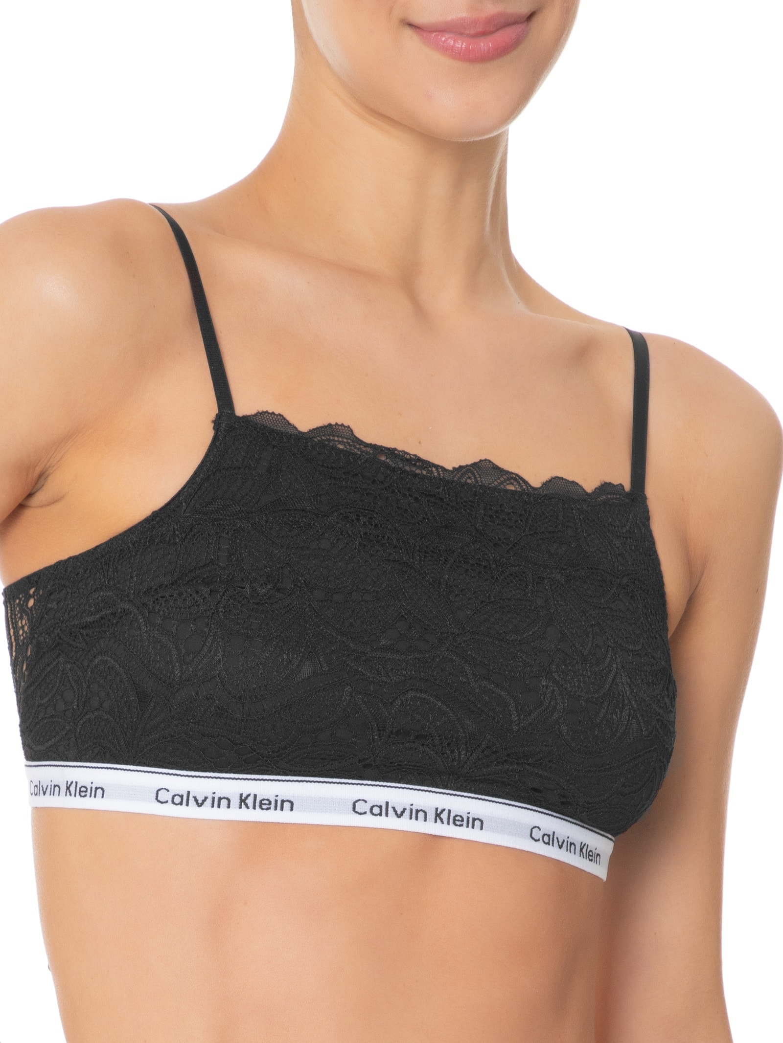 Top Faixa Ck Modern Lace Preto Calvin Klein Underwear