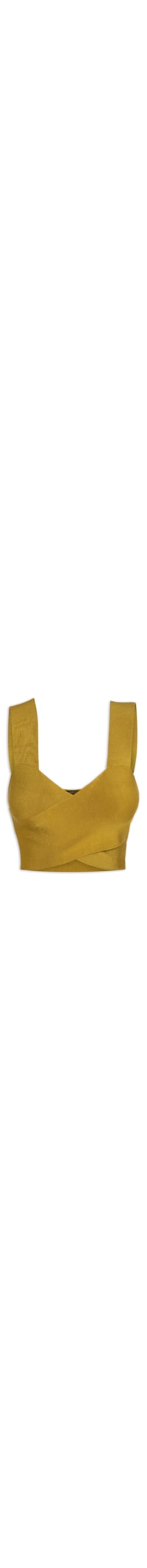 Top Faixa Torcido Tricot - Amarelo