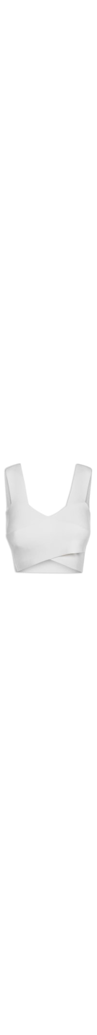 Top Faixa Torcido Tricot Basic - Off White