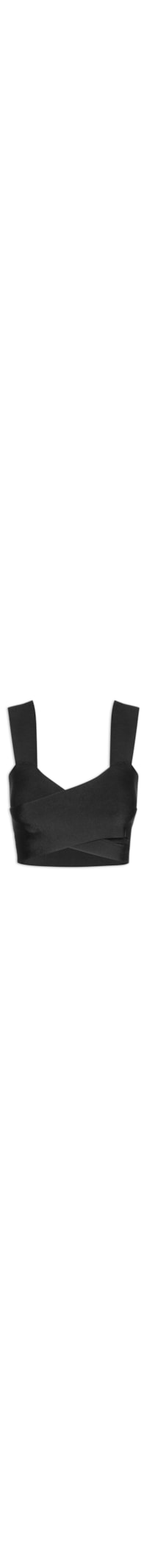 Top Faixa Torcido Tricot Basic - Preto