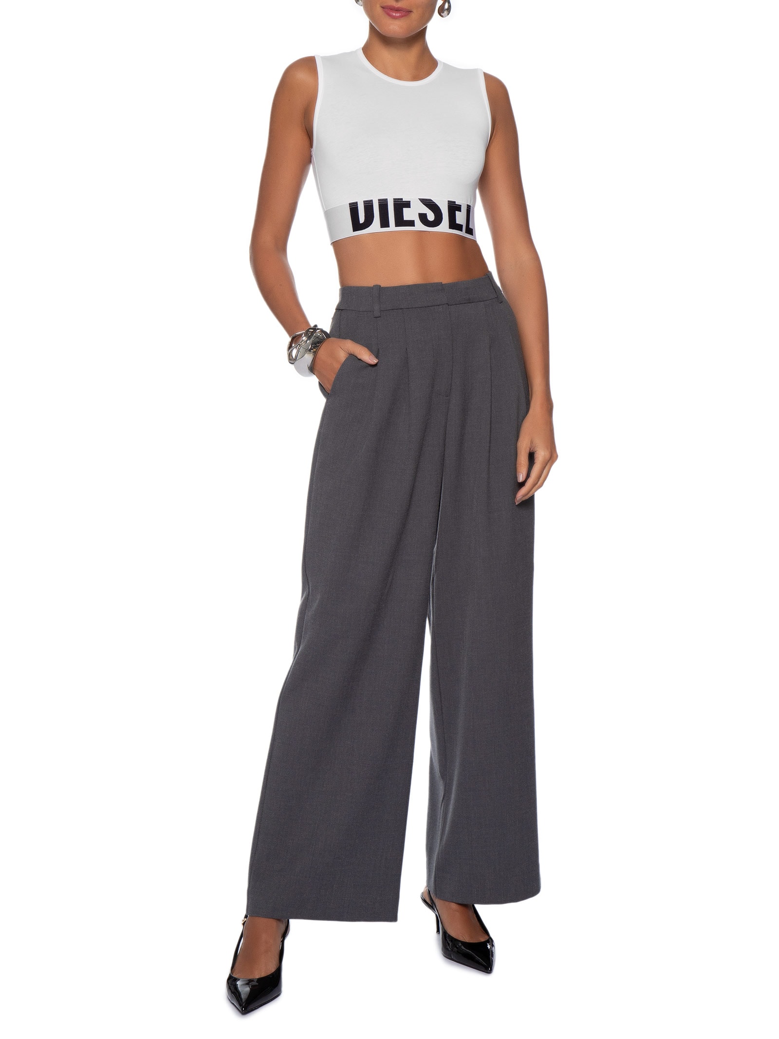 Top Feminino Ada-D-Pop Tank Branco Diesel