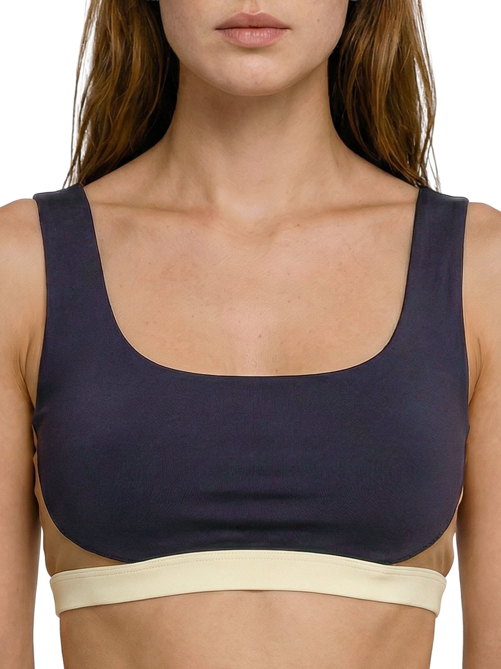 Top Feminino Alça Cruzada Liso Azul Body For Sure