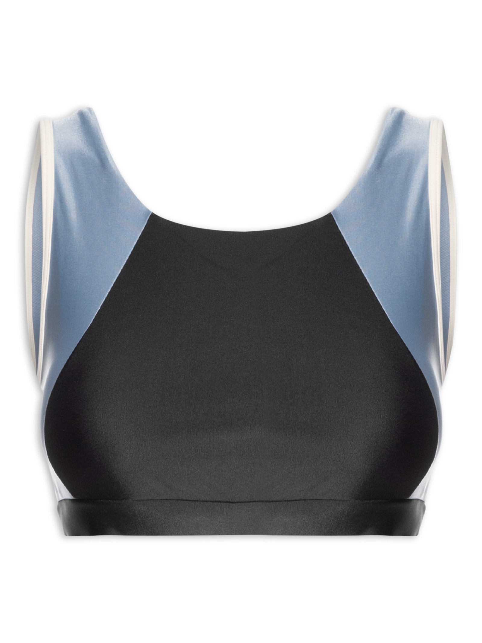 Top Feminino Alça Cruzada Liso Preto Body For Sure