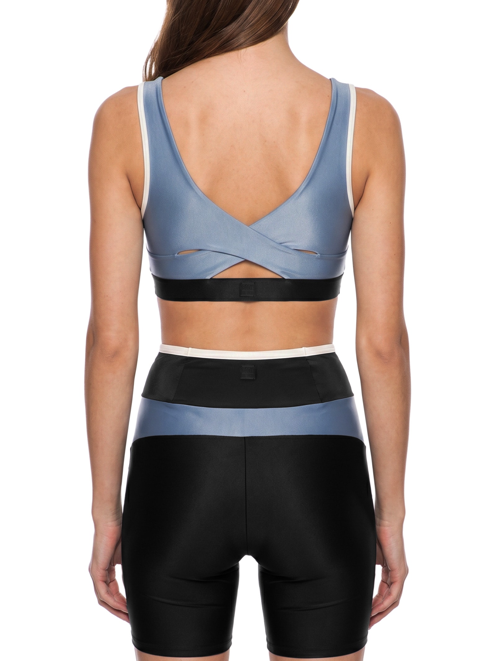 Top Feminino Alça Cruzada Liso Preto Body For Sure