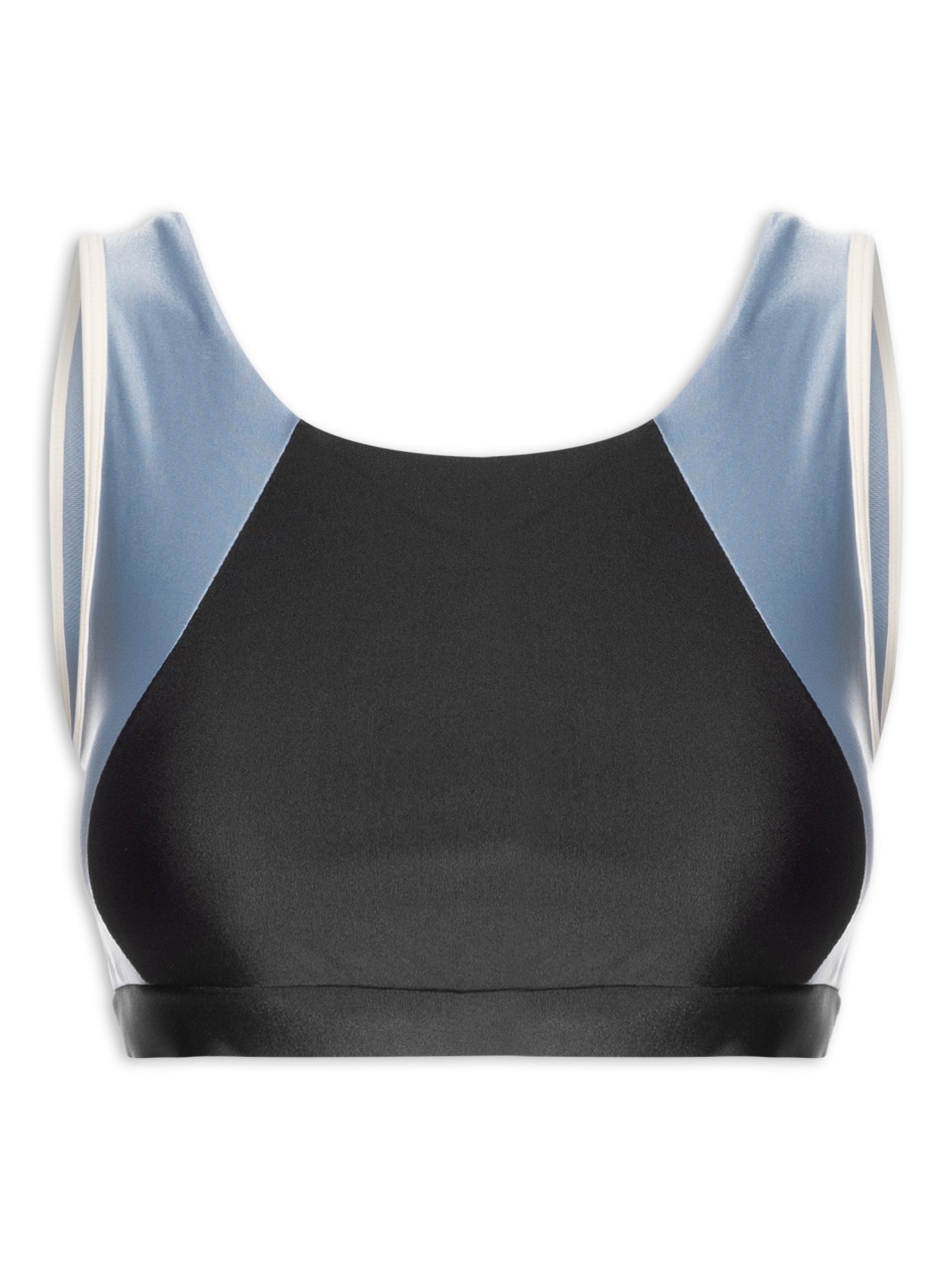 Top Feminino Alça Cruzada Liso Preto Body For Sure