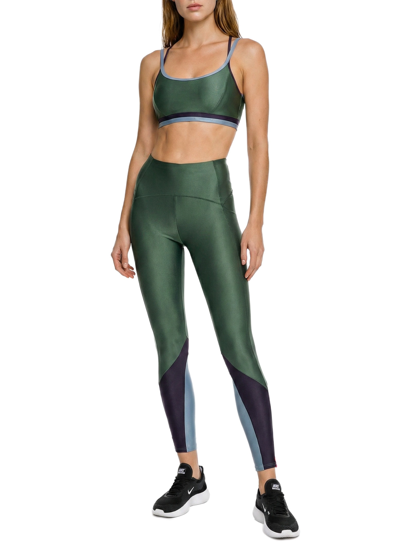Top Feminino Alça Cruzada Liso Verde Body For Sure