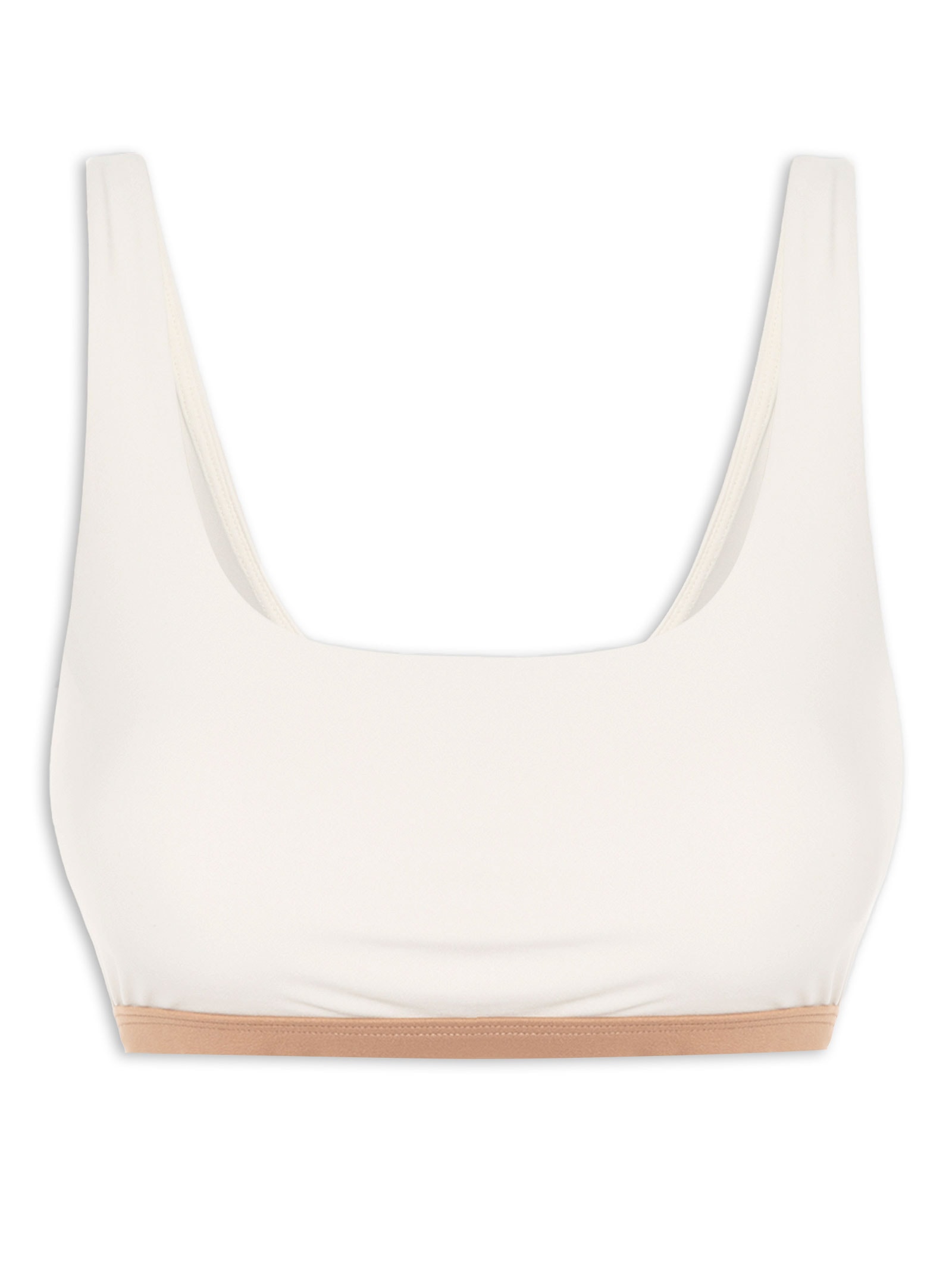 Top Feminino Alça Reta Liso Branco Body For Sure