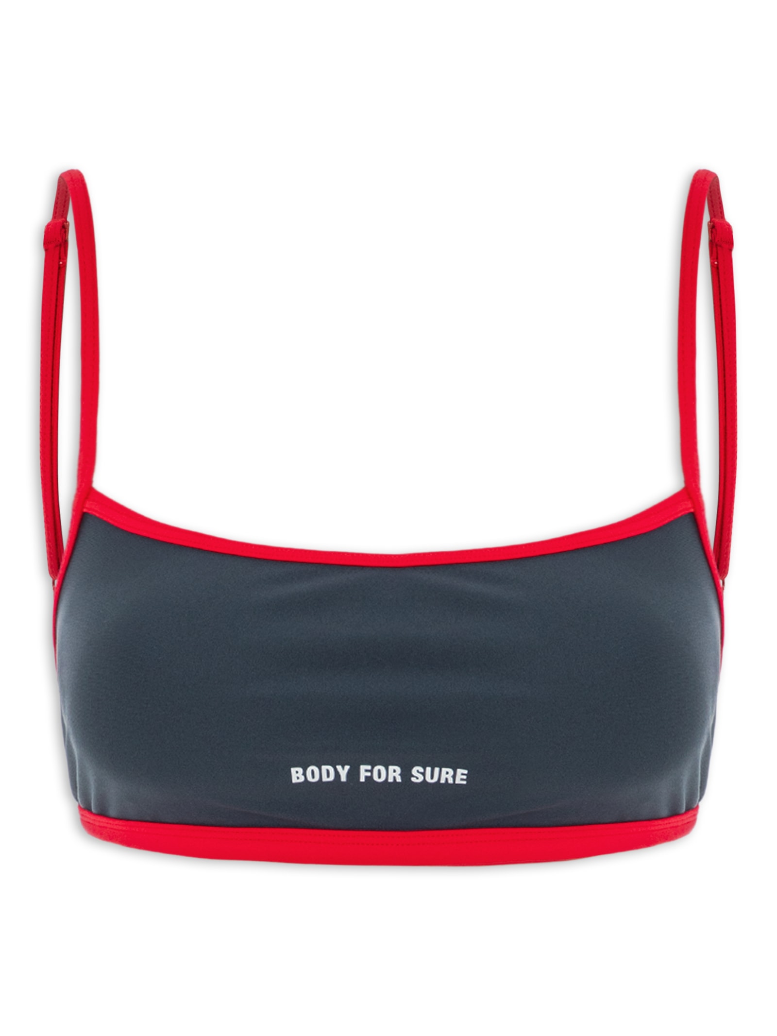 Top Feminino Alça Reta Liso Cinza Body For Sure