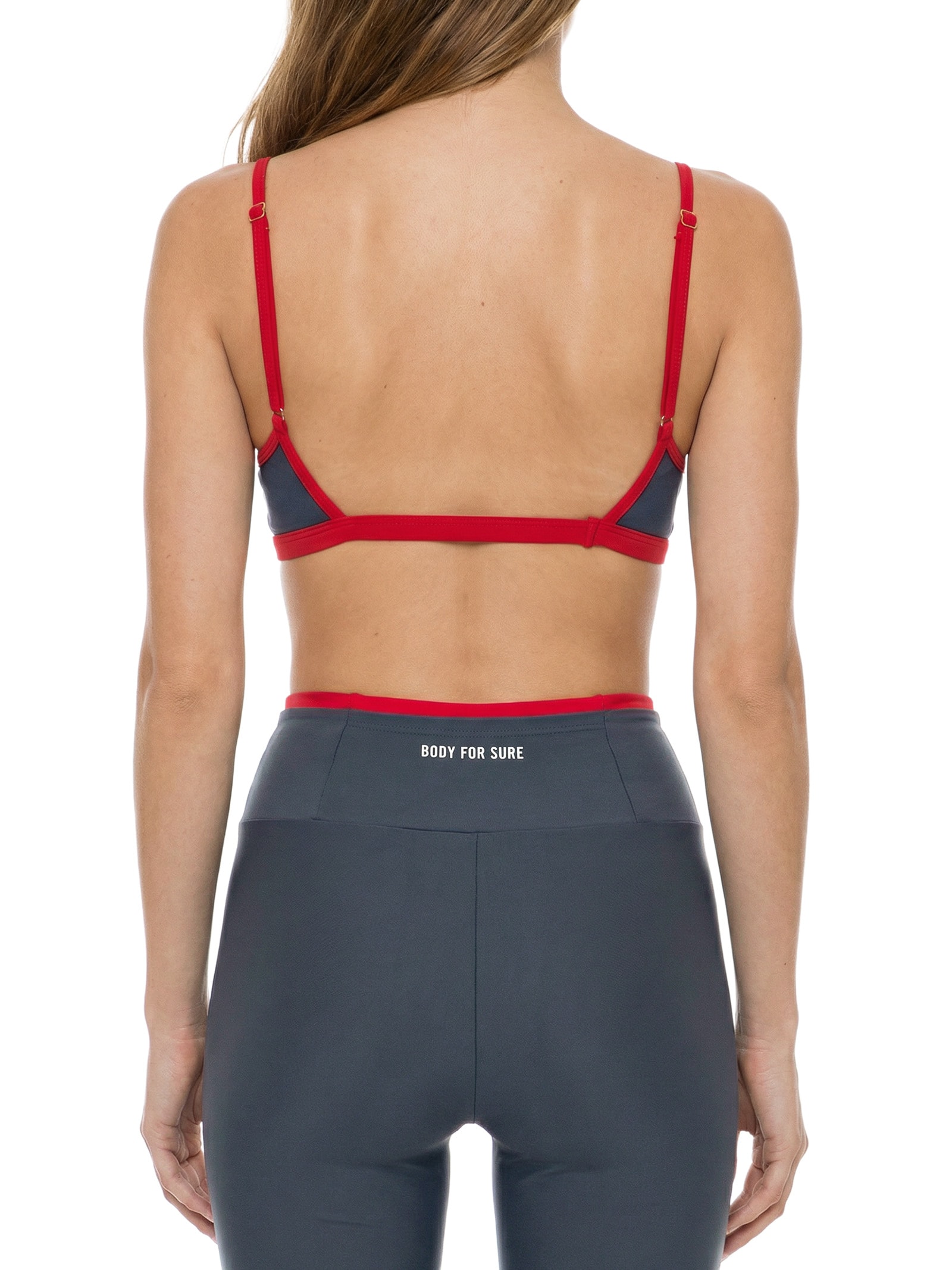 Top Feminino Alça Reta Liso Cinza Body For Sure