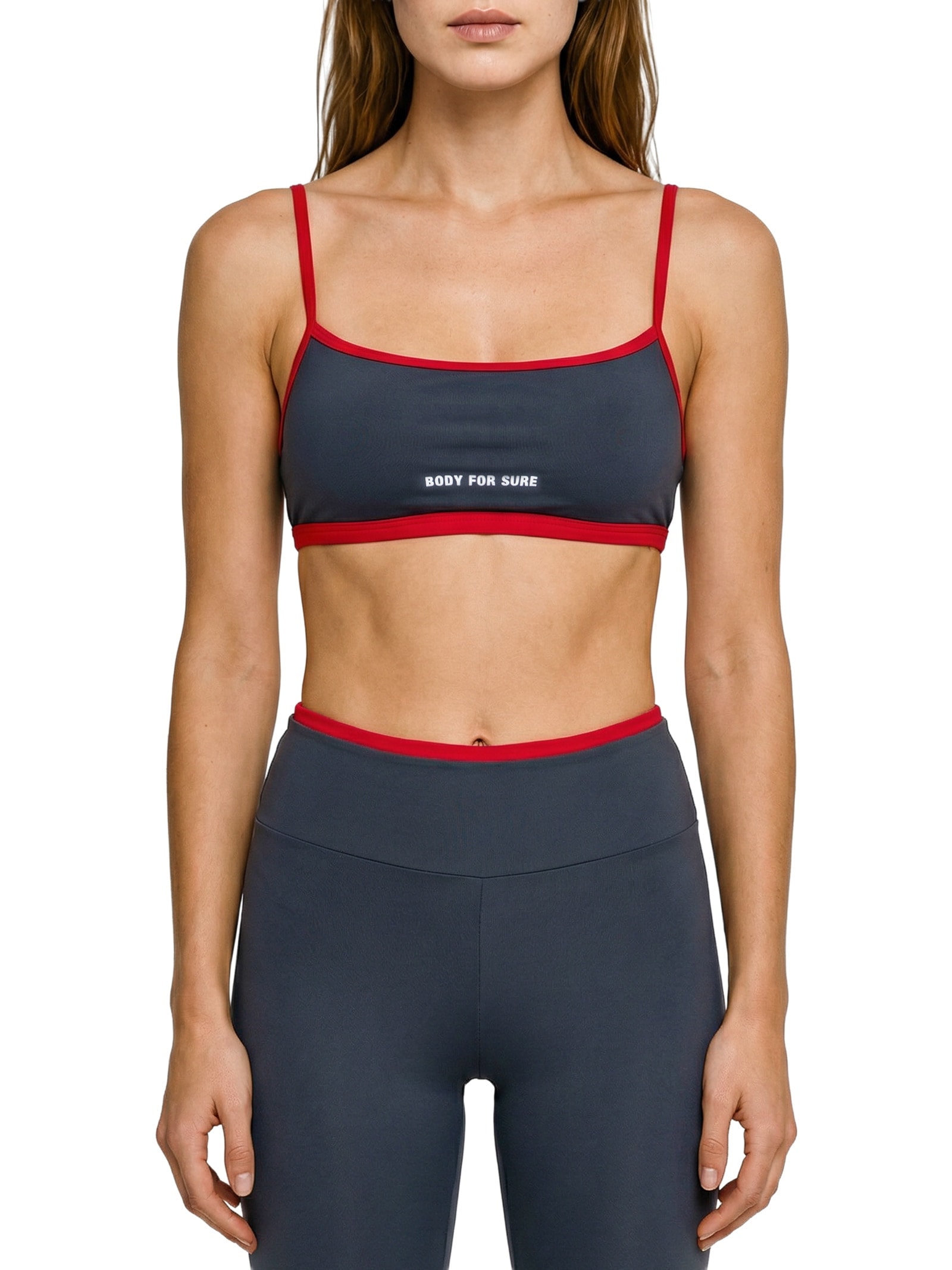 Top Feminino Alça Reta Liso Cinza Body For Sure