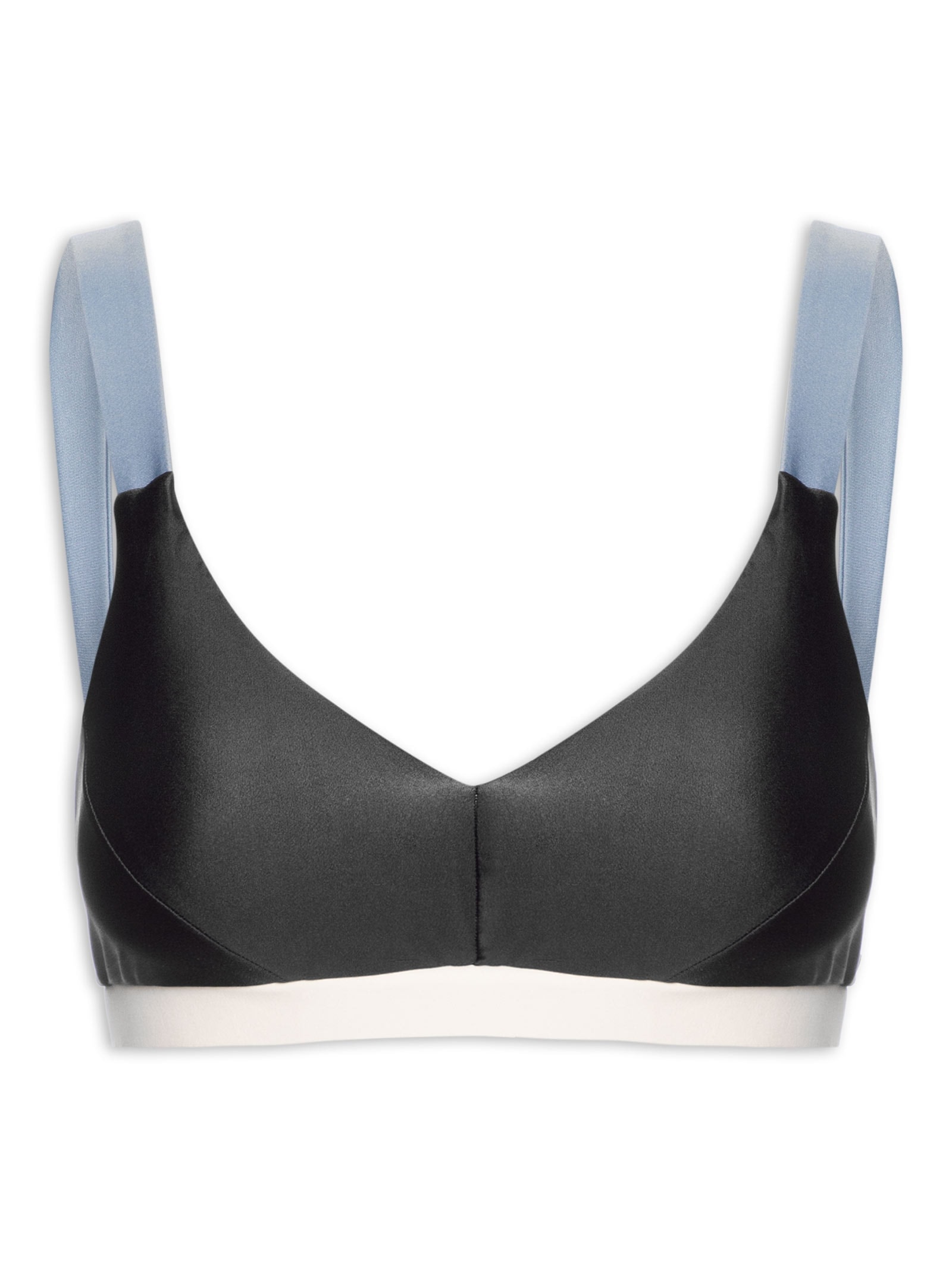 Top Feminino Alça Reta Liso Preto Body For Sure