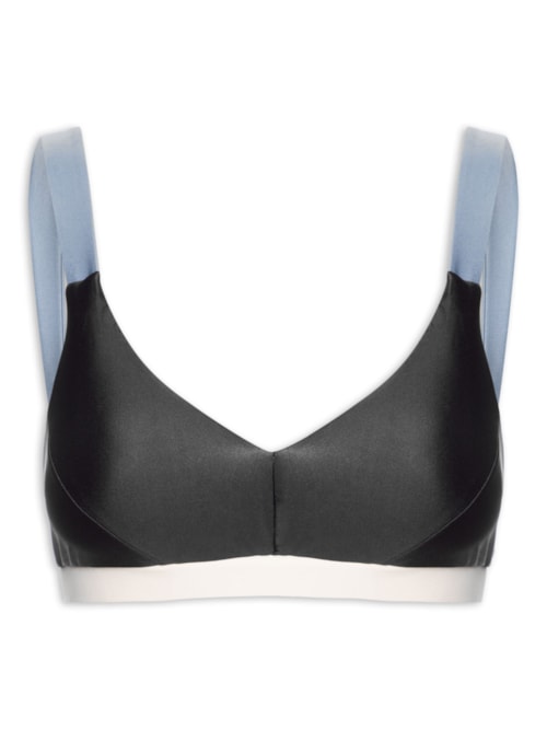 Top Feminino Alça Reta Liso - Preto