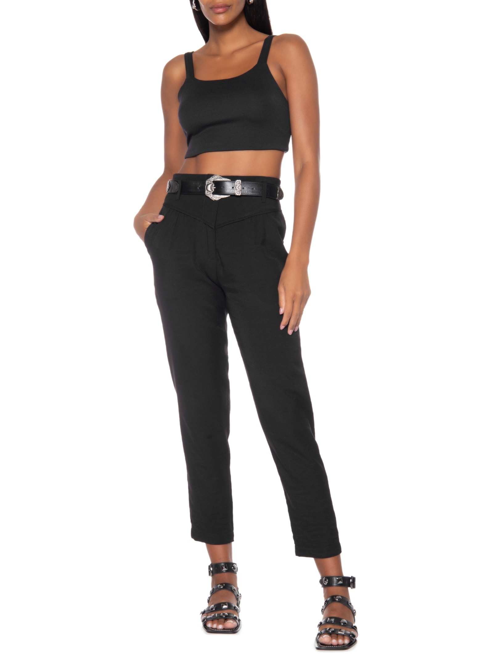 Top Feminino Amarração Preto Dzarm