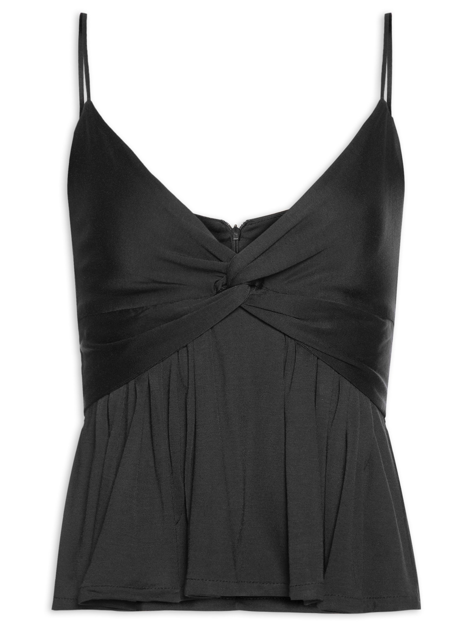 Top Feminino Cropped Peplum Preto Animale
