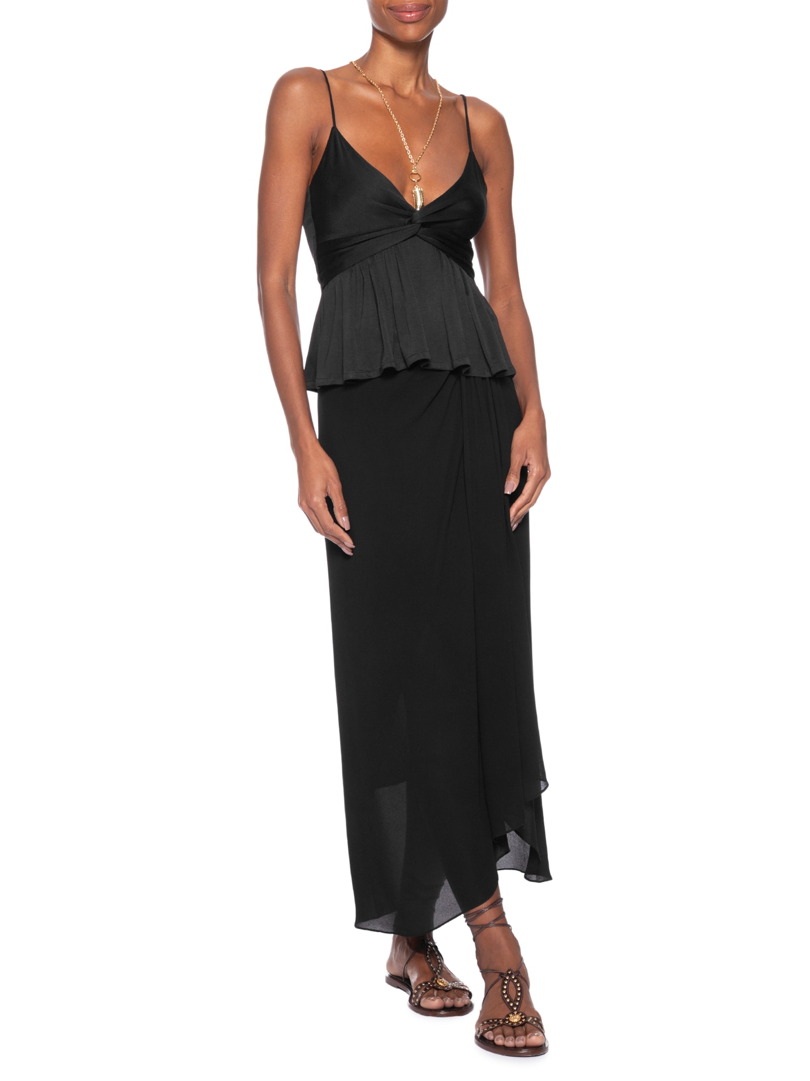 Top Feminino Cropped Peplum Preto Animale
