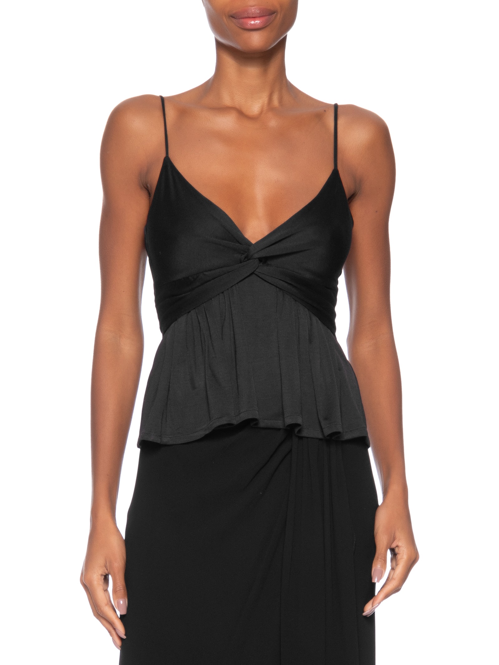 Top Feminino Cropped Peplum Preto Animale