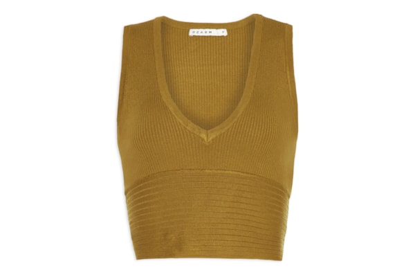 Top Feminino Cropped V - Marrom