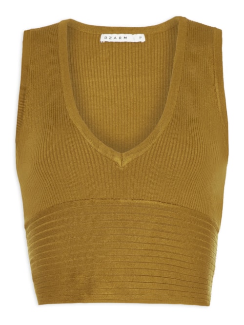 Top Feminino Cropped V – Marrom