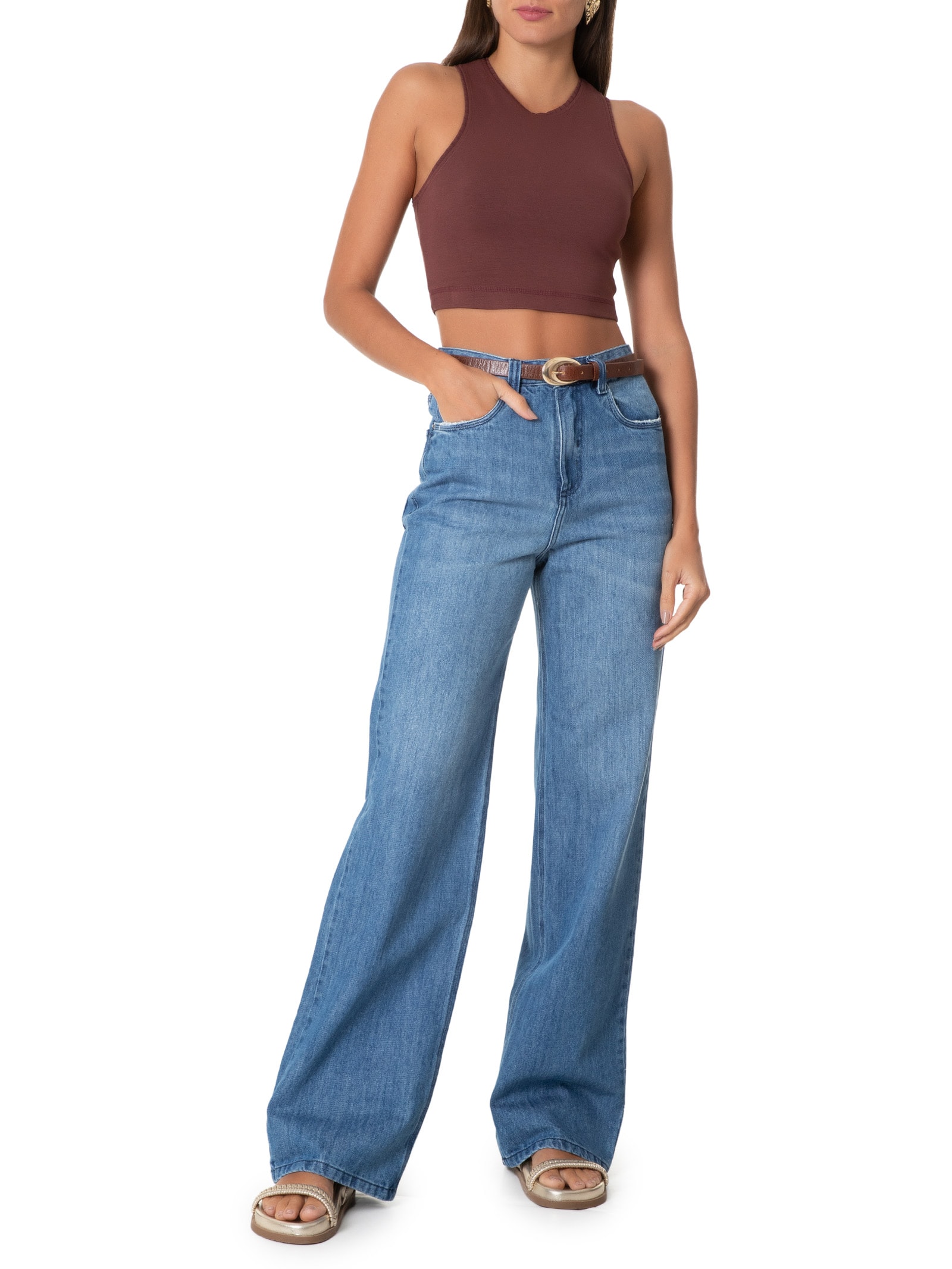 Dzarm - Top Feminino Cropped - Vinho