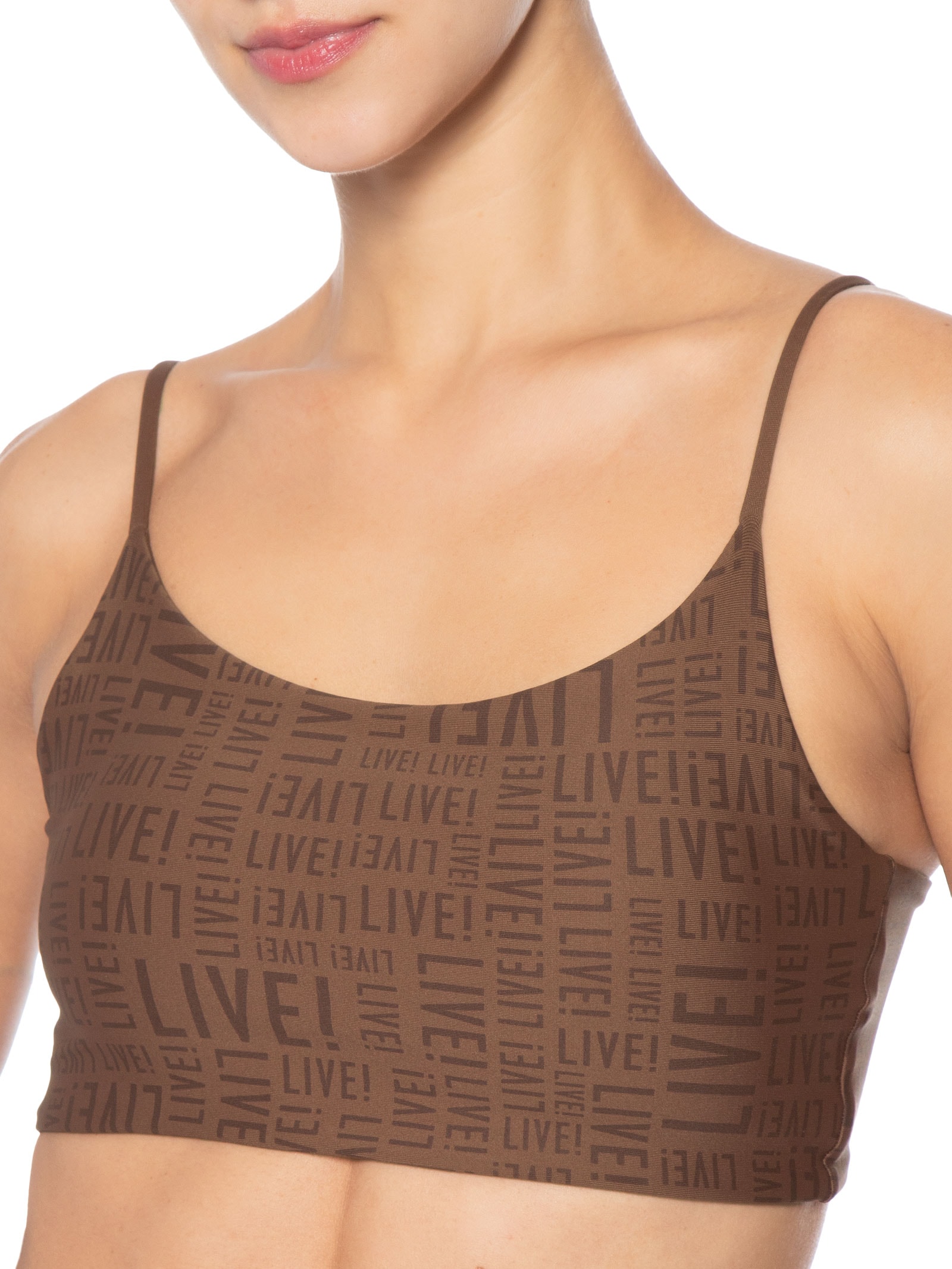 Top Feminino Curve Marrom Live!