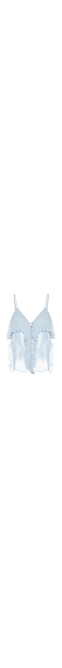 Top Feminino de Alcinhas Babado – Azul