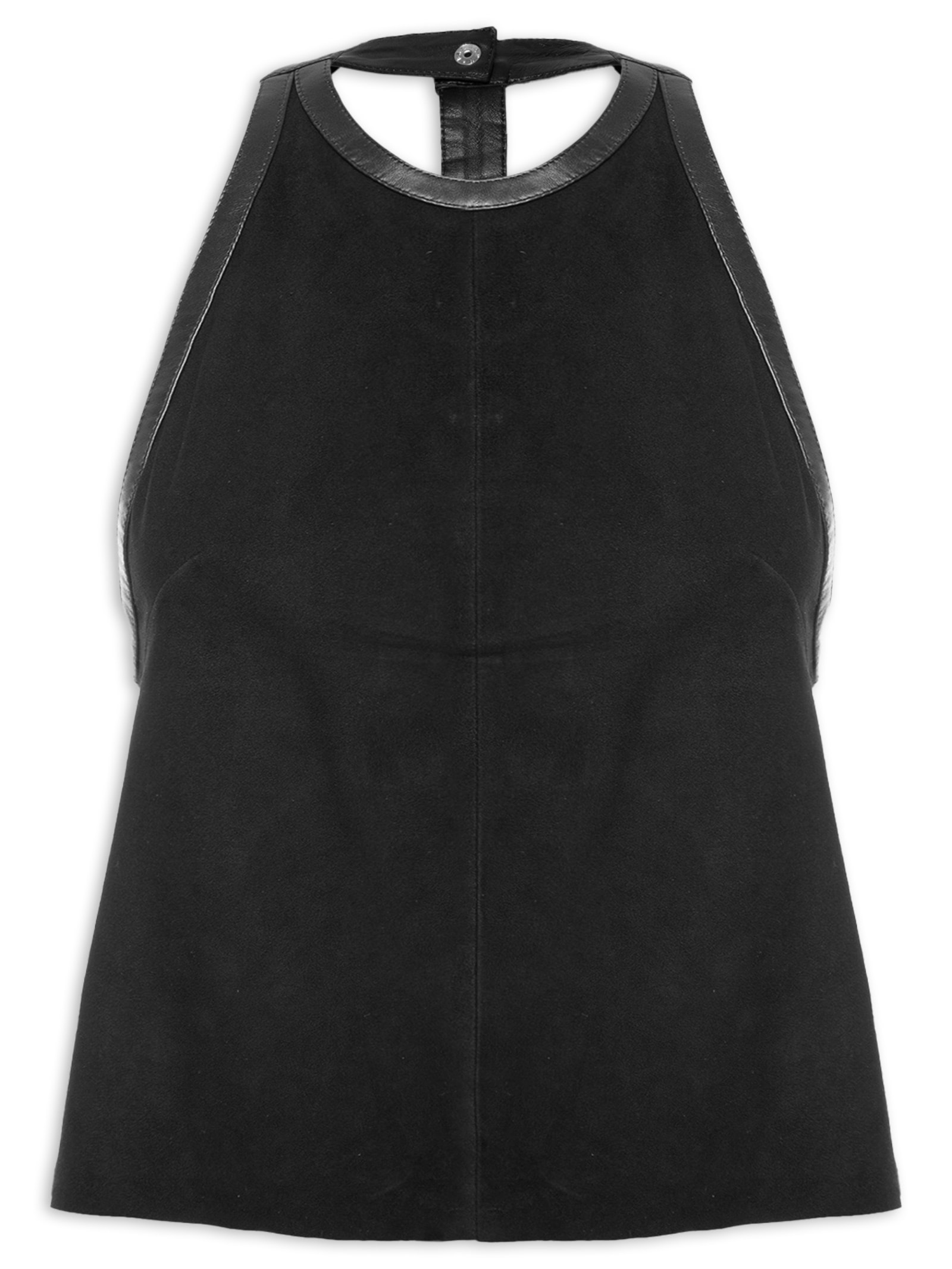 Top Feminino de Couro Mix Textura – Preto Animale