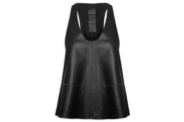 Top Feminino de Couro Nadador Color - Preto