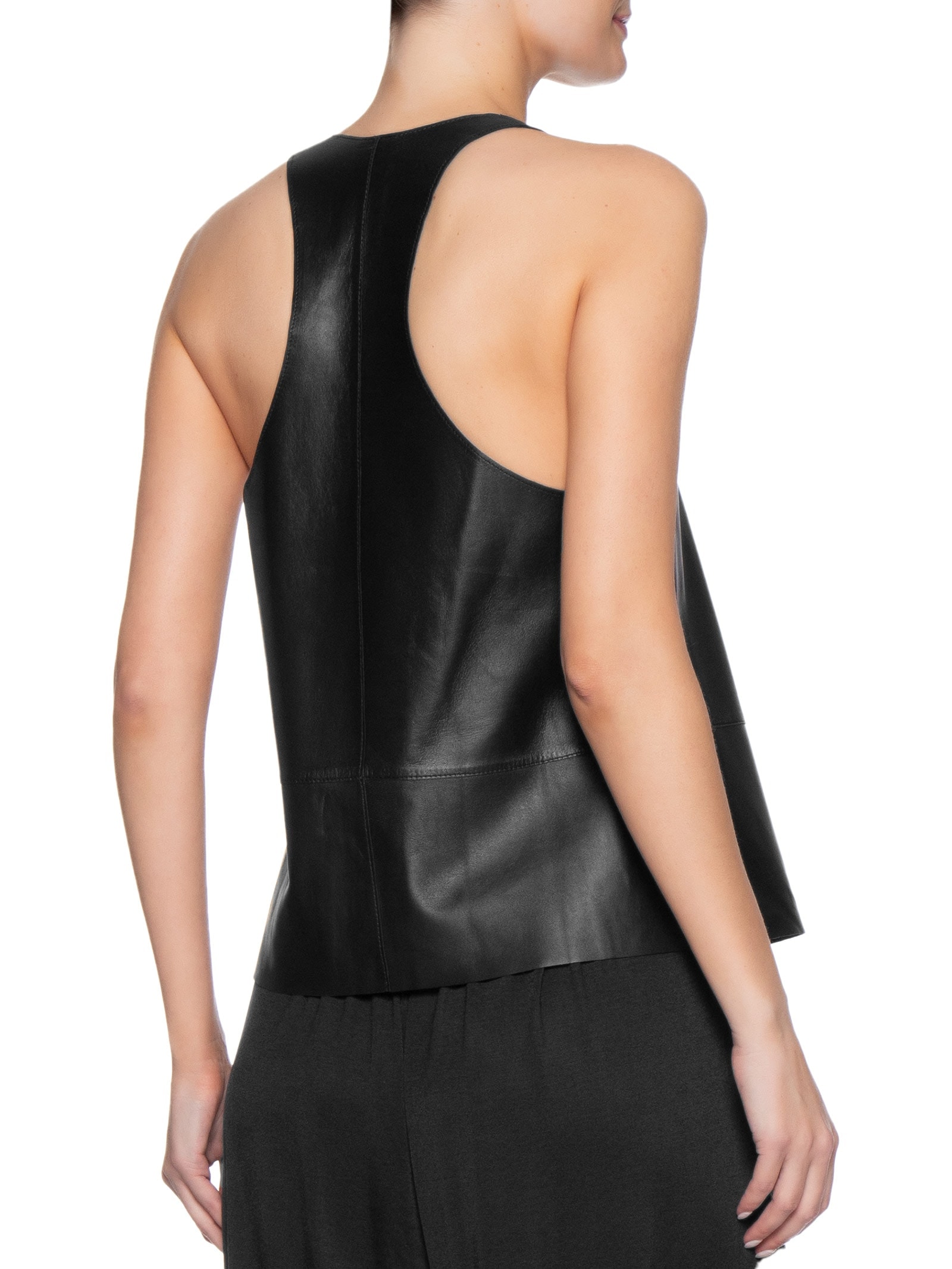 Top Feminino de Couro Nadador Color Preto Animale