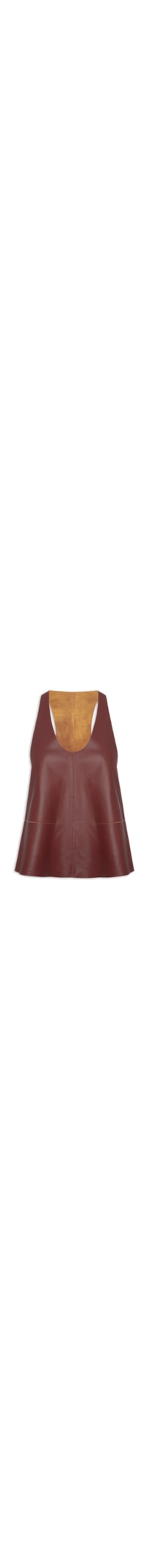 Top Feminino de Couro Nadador Color - Vermelho