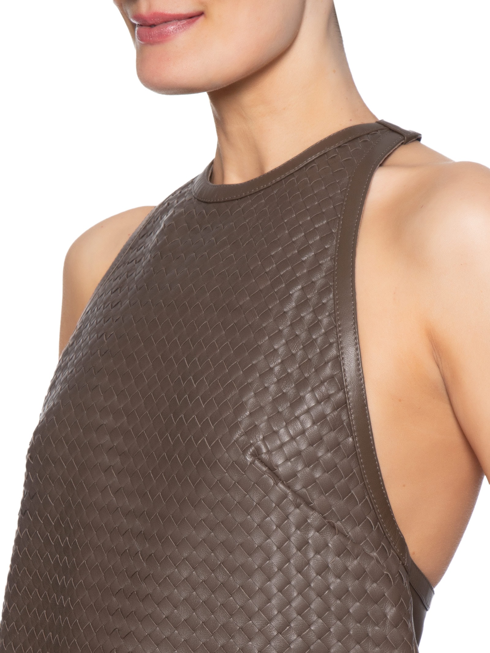 Top Feminino de Couro Tresset – Marrom Animale