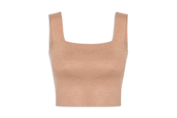 Top Feminino Em Tricot - Bege 