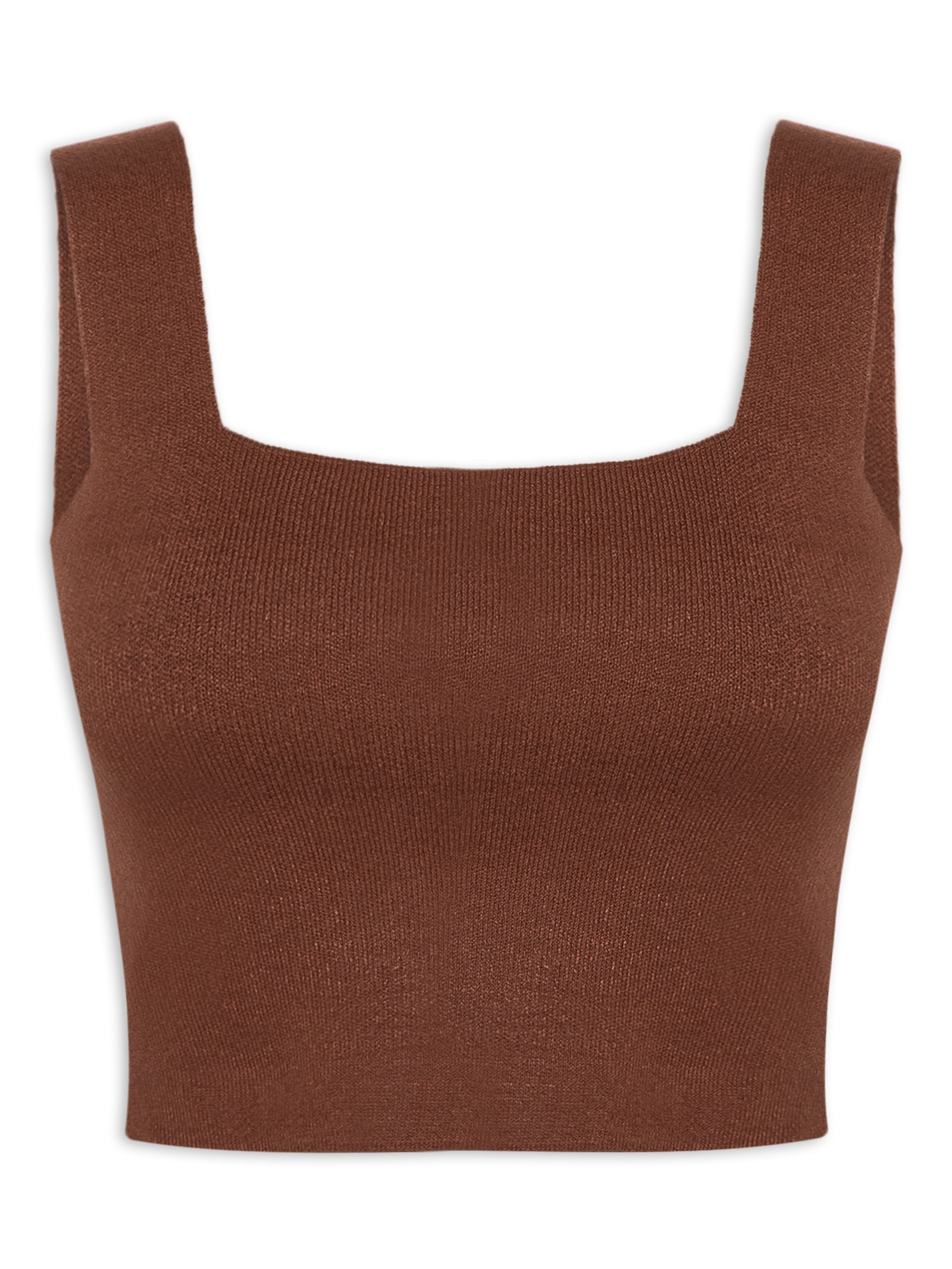 Top Feminino Em Tricot Marrom Market 33