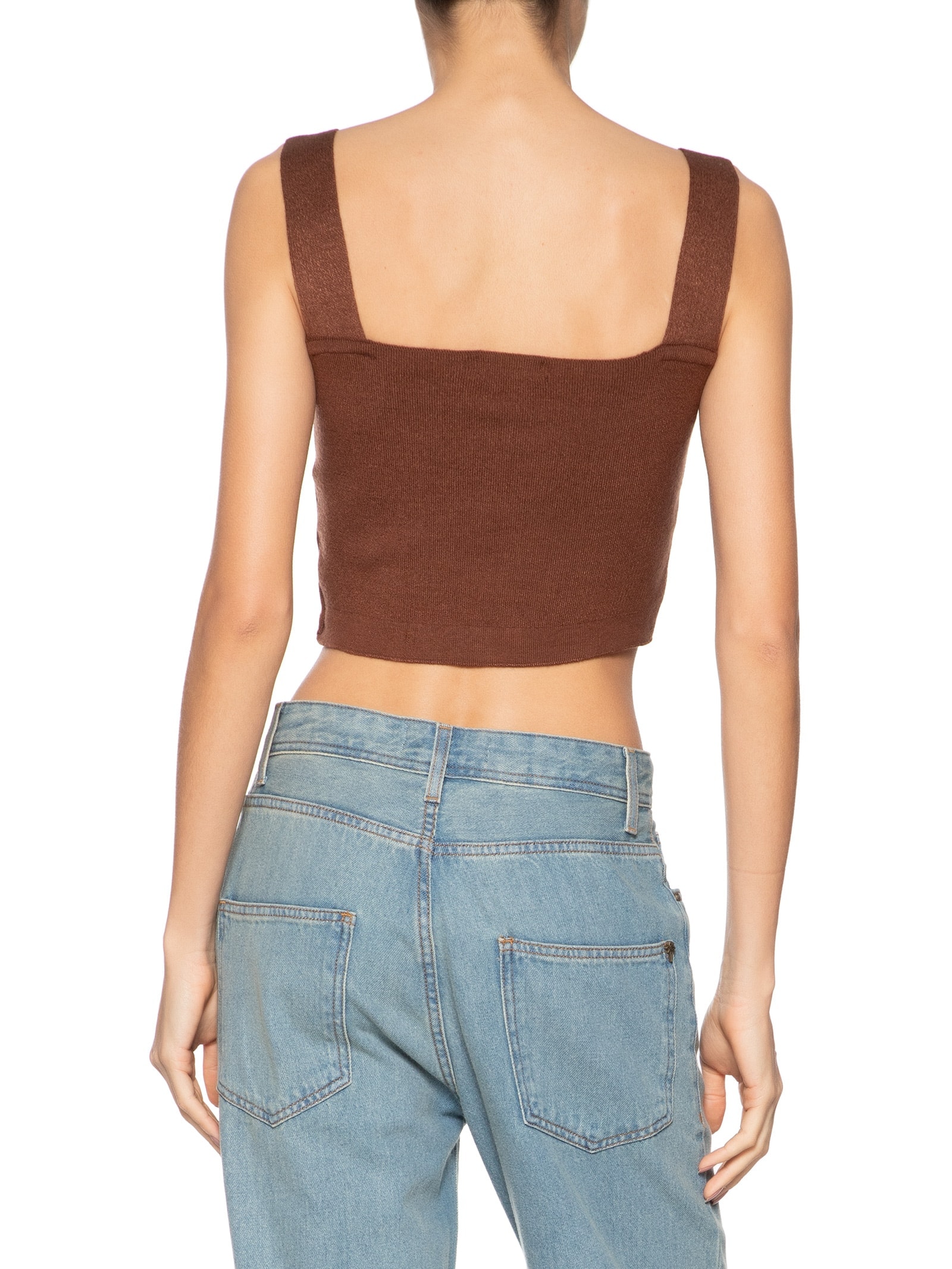 Top Feminino Em Tricot Marrom Market 33