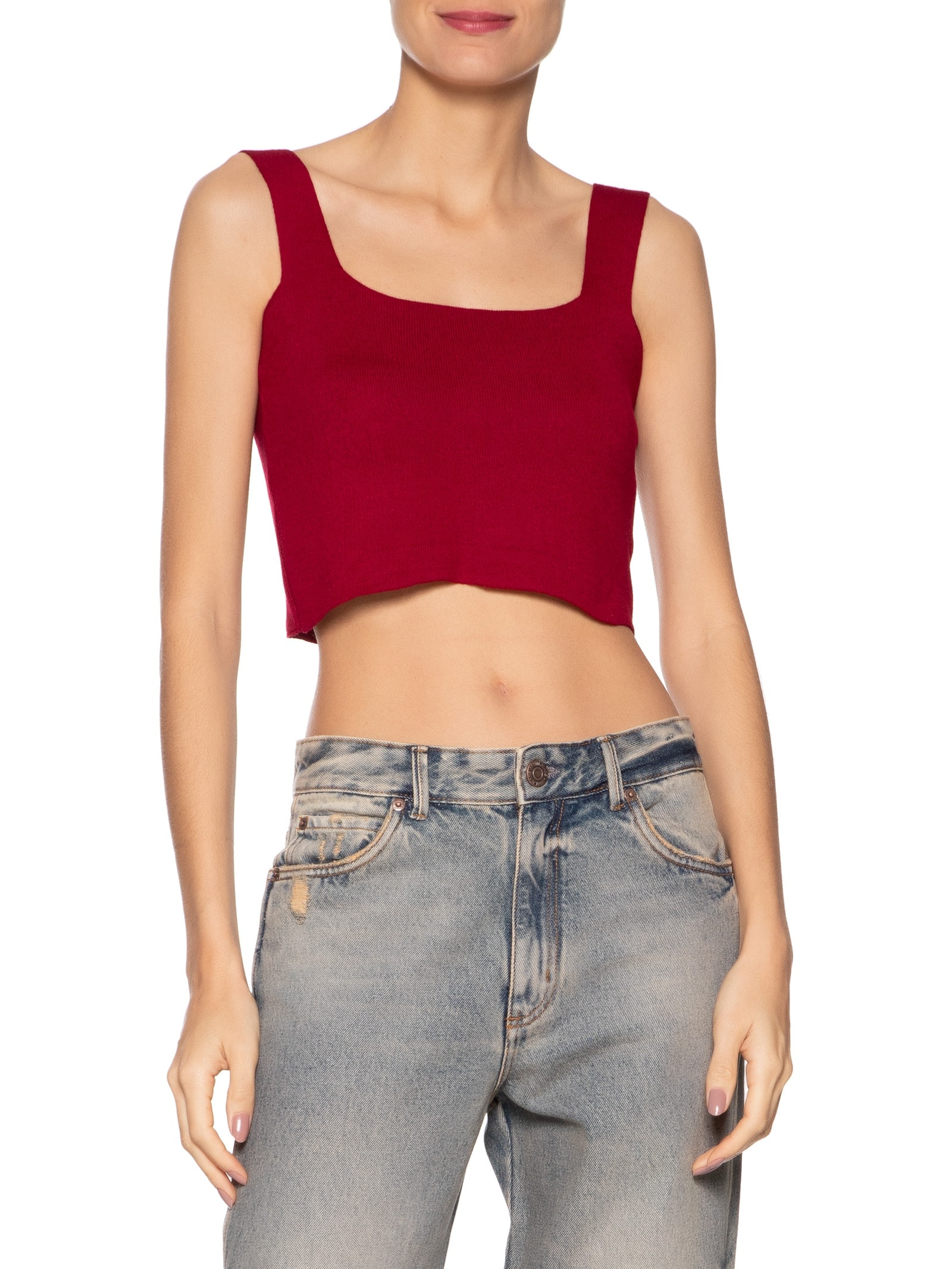 Top Feminino Em Tricot Vermelho Market 33