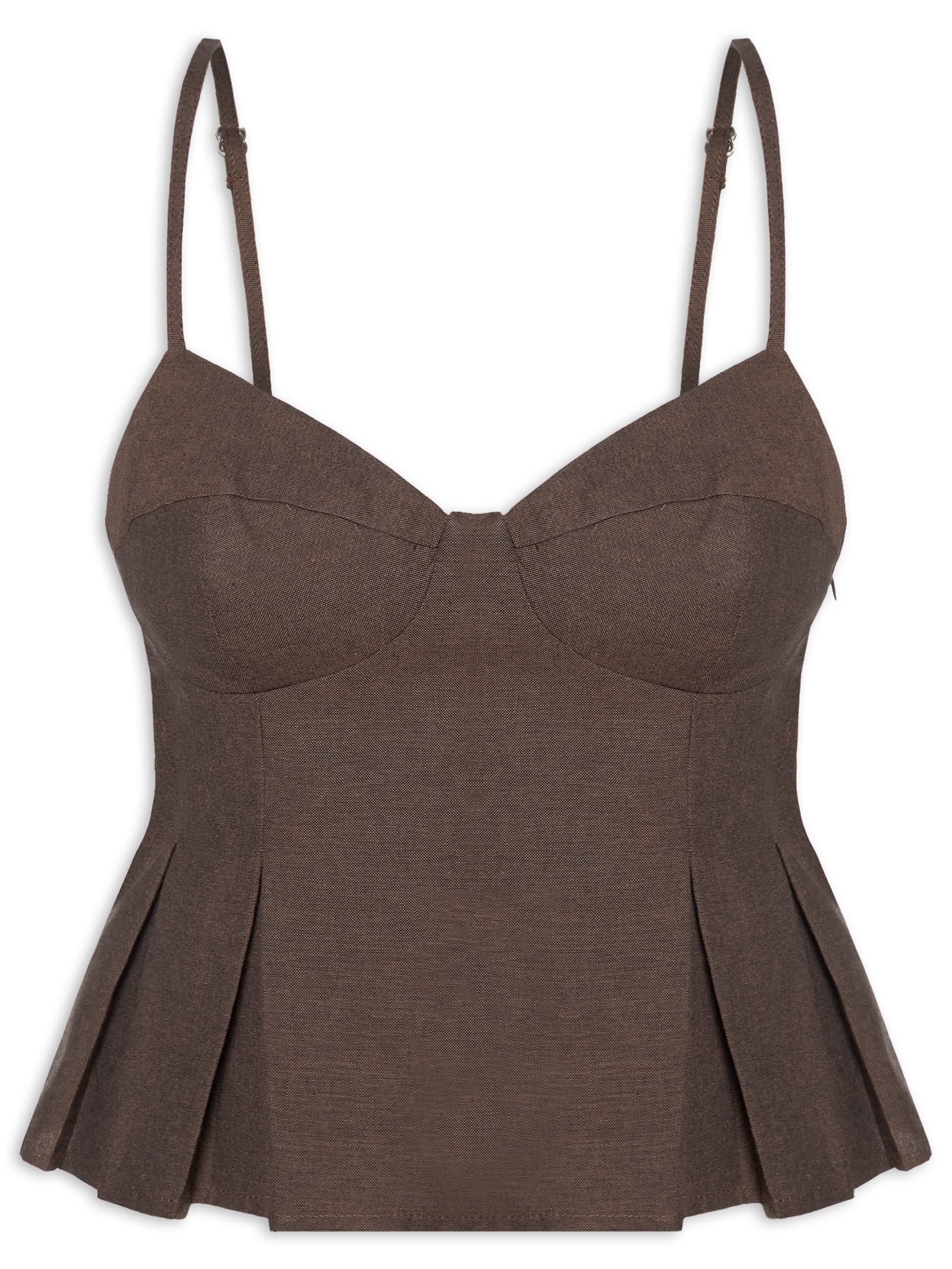 Top Feminino Fio Tinto Marrom Animale