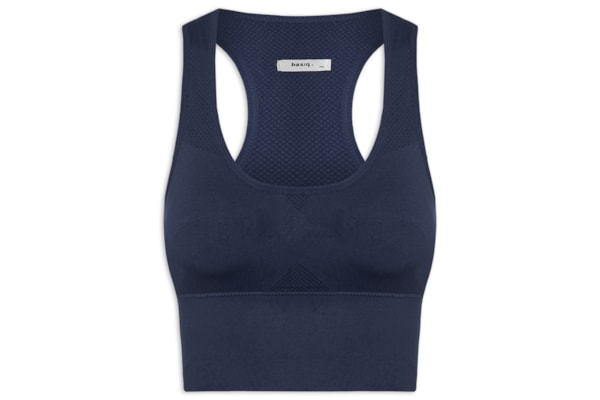 Top Feminino Fitness Com Bojo Removível - Azul