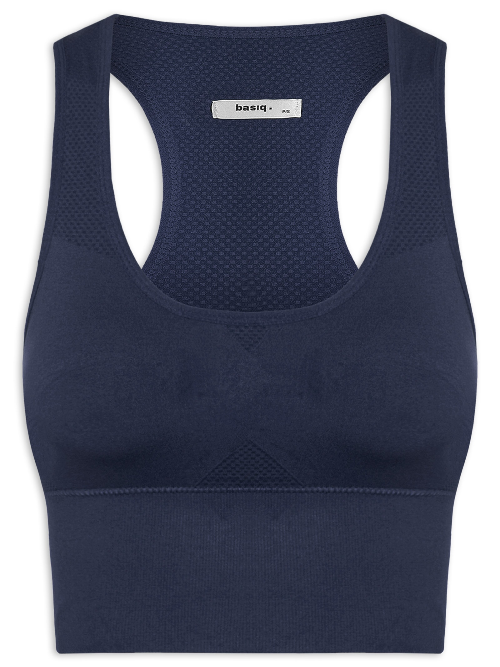 Top Feminino Fitness Com Bojo Removível Azul Basiq